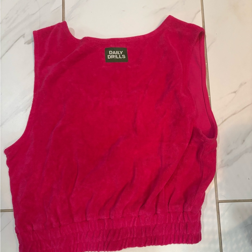 Daily Drills Vibrant Pink Crop Top